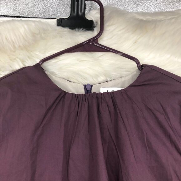 Deep Plum Mini Dress/Romper w/Ruffle Sleeves, Minimalist, Classy Romper SZ S - Picture 6 of 8